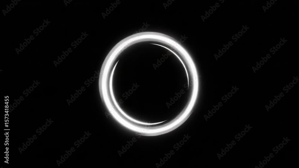 Poster a luminous white ring shines against a stark black backdrop energy swirls creating a captivating abs