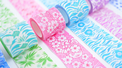 Abstract background of translucent washi patterns