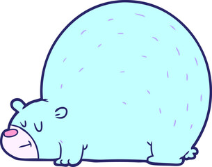 polar bear cartoon in bright neon color