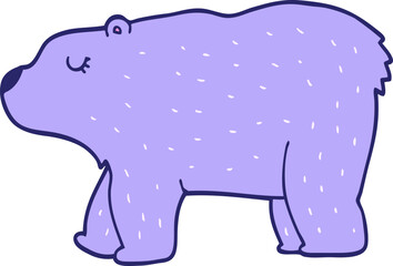 cartoon bear in bright neon color