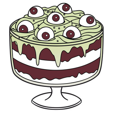 creepy halloween cake with eyeballs clip art preview