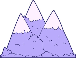 cartoon mountains in bright neon color