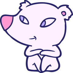 polar bear cartoon in bright neon color