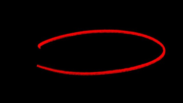 White Animated white Scribbled Circle Video - Hand Drawn Oval Highlight Effect, circle animation, Hand-drawn red circle highlight with transparent background. 