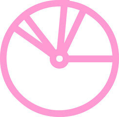 pie chart symbol icon in bright neon color