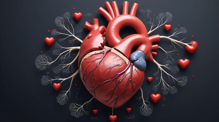 medical poster about heart health, human heart, medical topics about human health