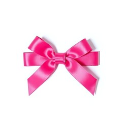 pink bow on white background