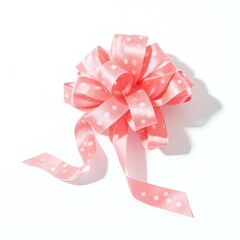 pink bow isolated on white background