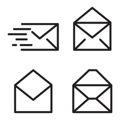 Mail icon set. email icon vector. E-mail icon. Envelope illustration