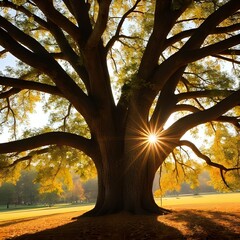 autumn park in the morning