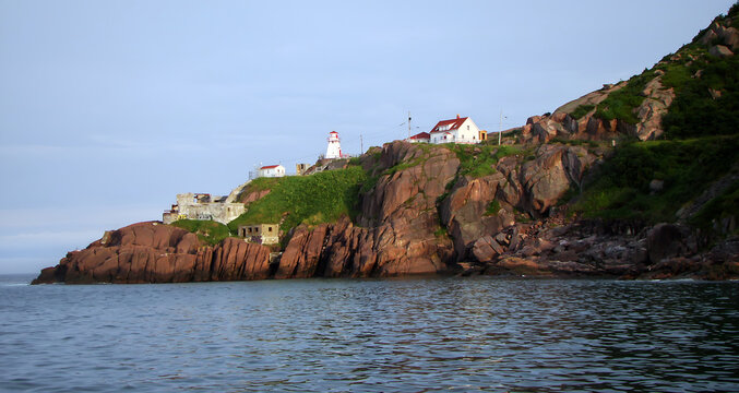 Cliffs overlooking the Atlantic Ocean in Newfoundland, Canada