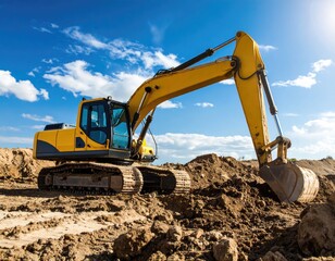 Excavator working on a construction site
