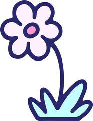 simple flower design in bright neon color