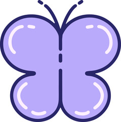 simple cute butterfly in bright neon color