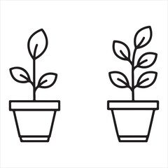 Elegant Minimalist Plant Illustrations Potted Greenery for Interior Design and Decor Subtle Botanical Art for Modern Aesthetics