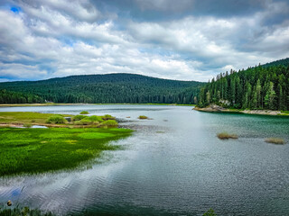 Montenegro landscape with Durmitor mountain and Black Lake