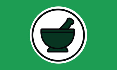Mortar and Pestle Icon (Circle Border)
