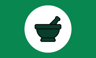 Mortar and Pestle with White Background