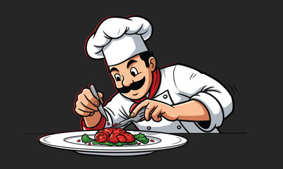 Chef Garnishing Food