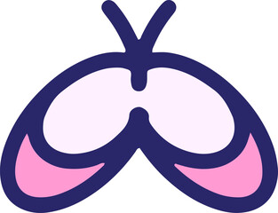 simple cute butterfly in bright neon color