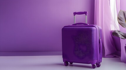 Purple Suitcase Violet Room Travel Ready luggage