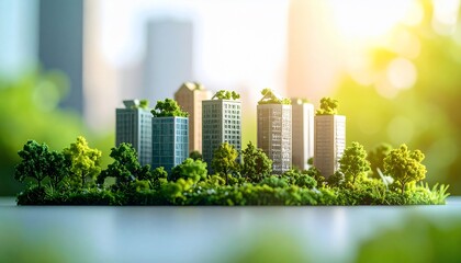 Obraz premium Eco-Friendly Urban Landscape: A Vision of Sustainable Cities