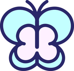 simple cute butterfly in bright neon color