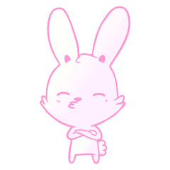 curious bunny cartoon in bright neon color