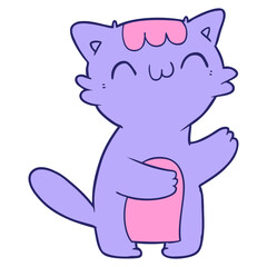 Obraz premium cartoon cat in bright neon color