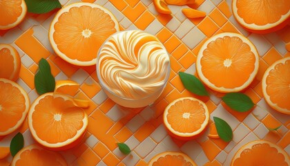 orange creamsicle is a dream cycle on backdrop graphic resources plan earthy organic fruity taste for attractive presentation mosaic tile pattern