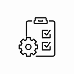clipboard checklist settings icon sign vector