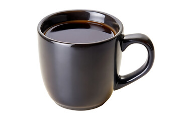 black coffee mug isolated on white background PNG. ai