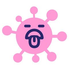 disgusted virus in bright neon color