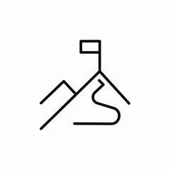 mountain flag top icon sign vector