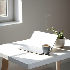 white cup of tea on the table