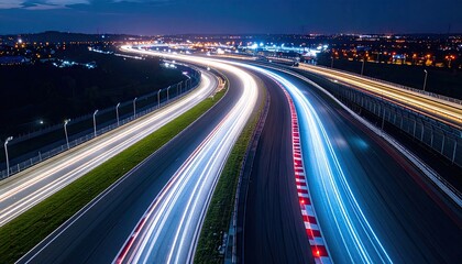 Night racing track lights