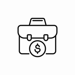 portfolio salary icon sign vector