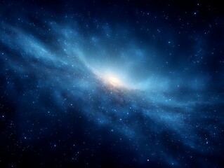 Obraz premium Simple futuristic galaxy background with blue tones and stars
