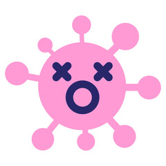 gasping dead virus in bright neon color