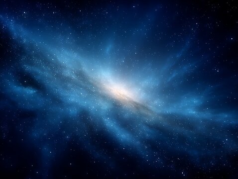 Simple futuristic galaxy background with blue tones and stars