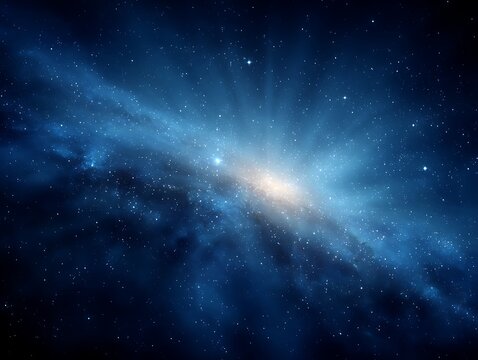 Simple futuristic galaxy background with blue tones and stars