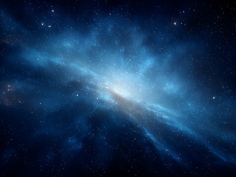 Simple futuristic galaxy background with blue tones and stars - Powered by Adobe