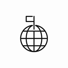 world globe flag pin icon sign vector