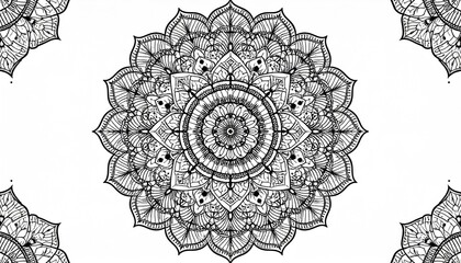 Intricate black and white mandala design