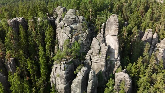 Aerial View of Teplice Rocks in Adrspach Teplice Mountain Park, Bohemia, Czech Republic