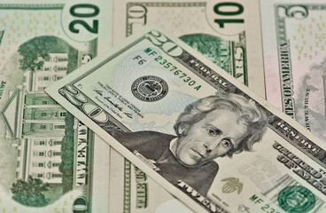 Images of banknotes from various countries. Photos of euros and US dollars.