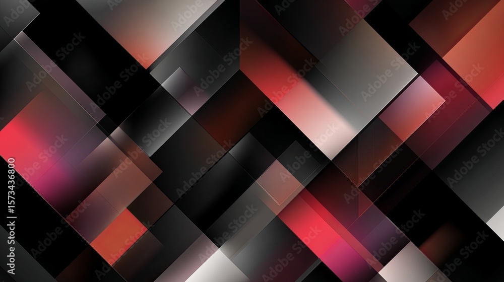 Aufkleber dynamic interplay of geometric shapes and color gradients, creating a modern abstract aesthetic desi