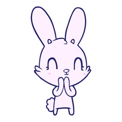 cute cartoon rabbit in bright neon color