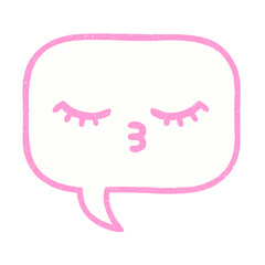 Speech Bubble Chalk Drawing in bright neon color