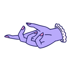 Obraz premium iconic tattoo style image of a hand in bright neon color